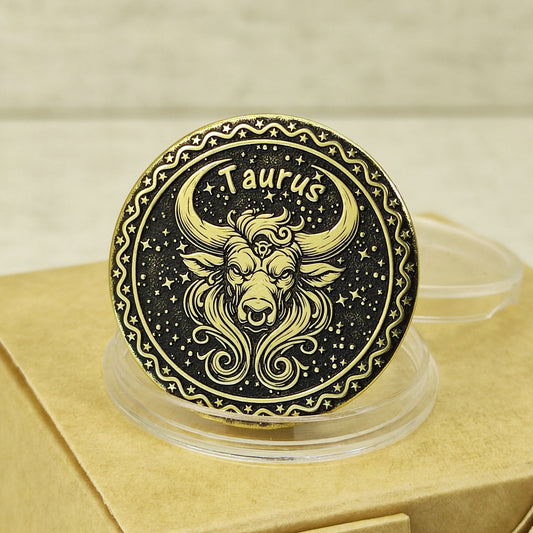 Brass Taurus Coin with Engraving and Personalization