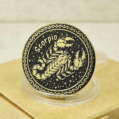 Brass Scorpio Zodiac Coin with Personalization – Premium Astrological Gift