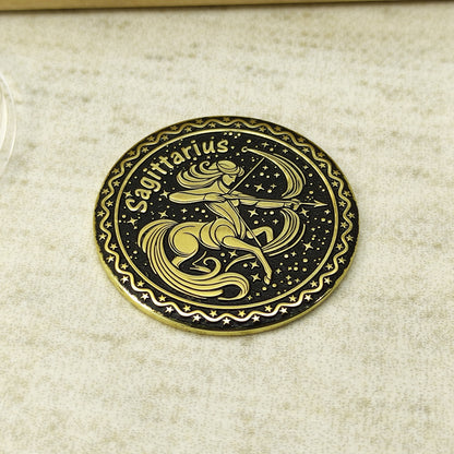 Sagittarius Zodiac Sign Brass Coin - Personalized Gift for Sagittarius