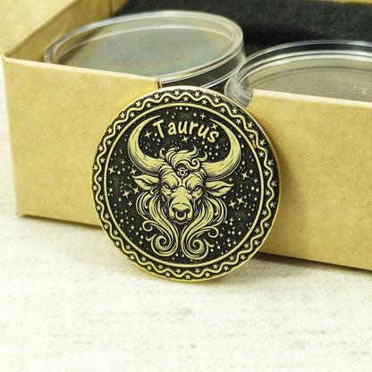 Brass Taurus Coin with Engraving and Personalization