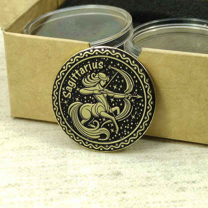Sagittarius Zodiac Sign Brass Coin - Personalized Gift for Sagittarius