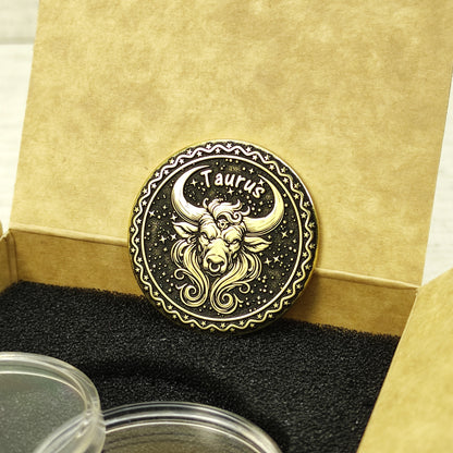 Brass Taurus Coin with Engraving and Personalization