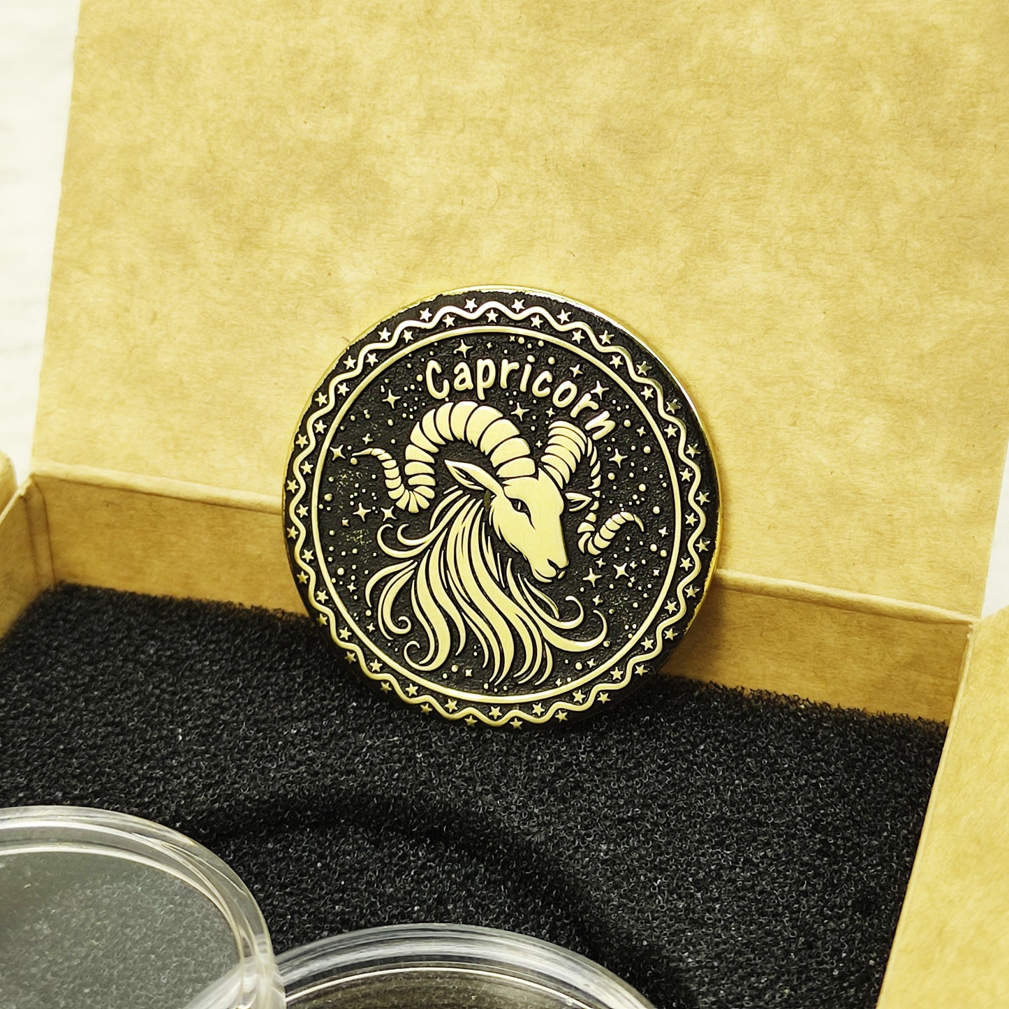 Brass Capricorn Zodiac Coin – Personalized Engraved Astrological Gift