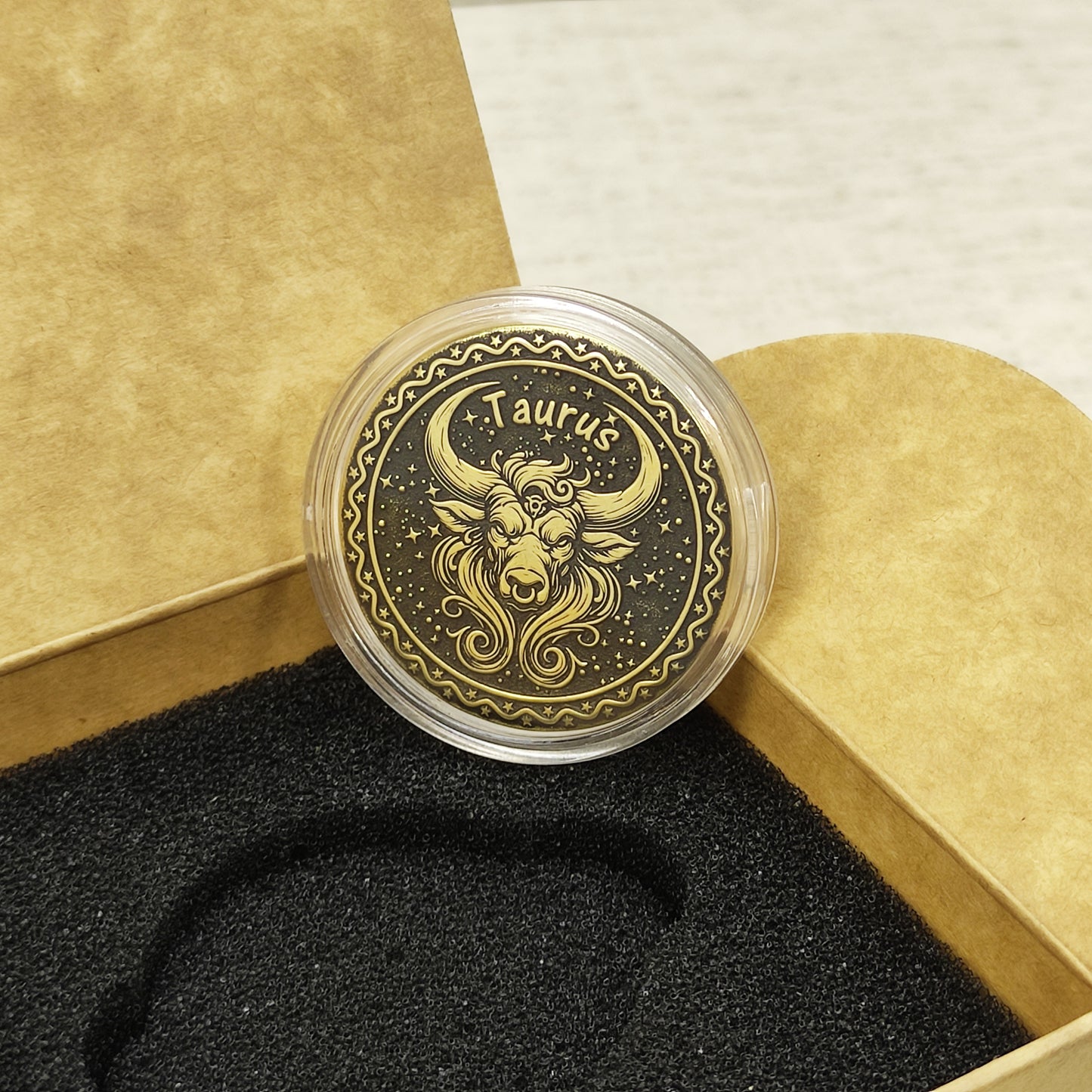 Brass Taurus Coin with Engraving and Personalization