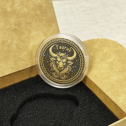 Brass Taurus Coin with Engraving and Personalization