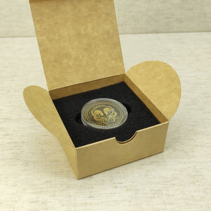 Brass Gemini Coin with Engraving and Personalization Option