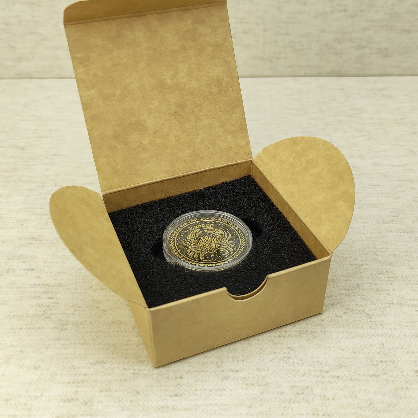 Brass Zodiac Coin Cancer — Personalized Gift with Engraving