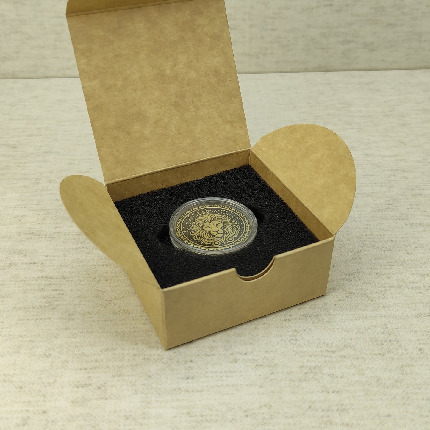 Leo Brass Zodiac Medal — Custom Engraved Personalized Gift