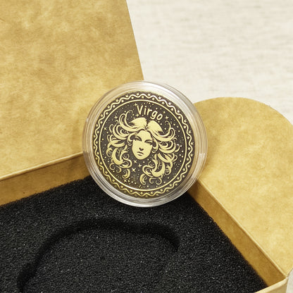 Virgo Brass Zodiac Coin — Custom Engraved Astrological Talisman