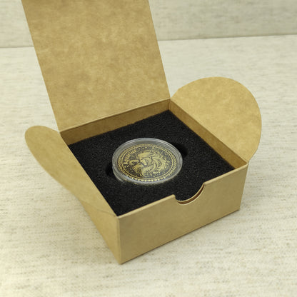 Brass Aquarius Zodiac Coin – Personalized Engraved Astrological Gift