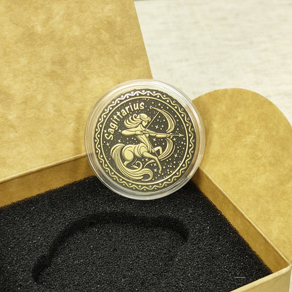 Sagittarius Zodiac Sign Brass Coin - Personalized Gift for Sagittarius