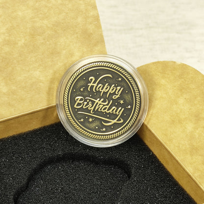 Brass Happy Birthday Coin with Personalization – Premium Gift Coin