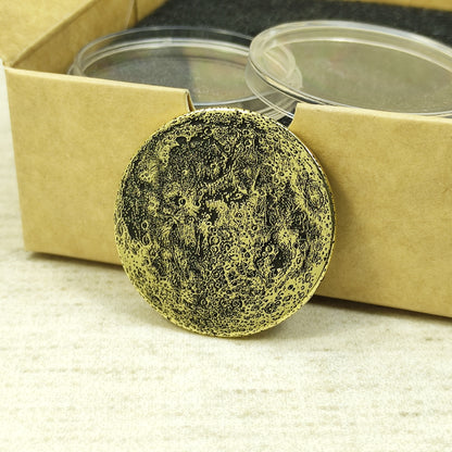 Brass "Moon" Coin with Realistic Relief – Collectible Coin with Customization