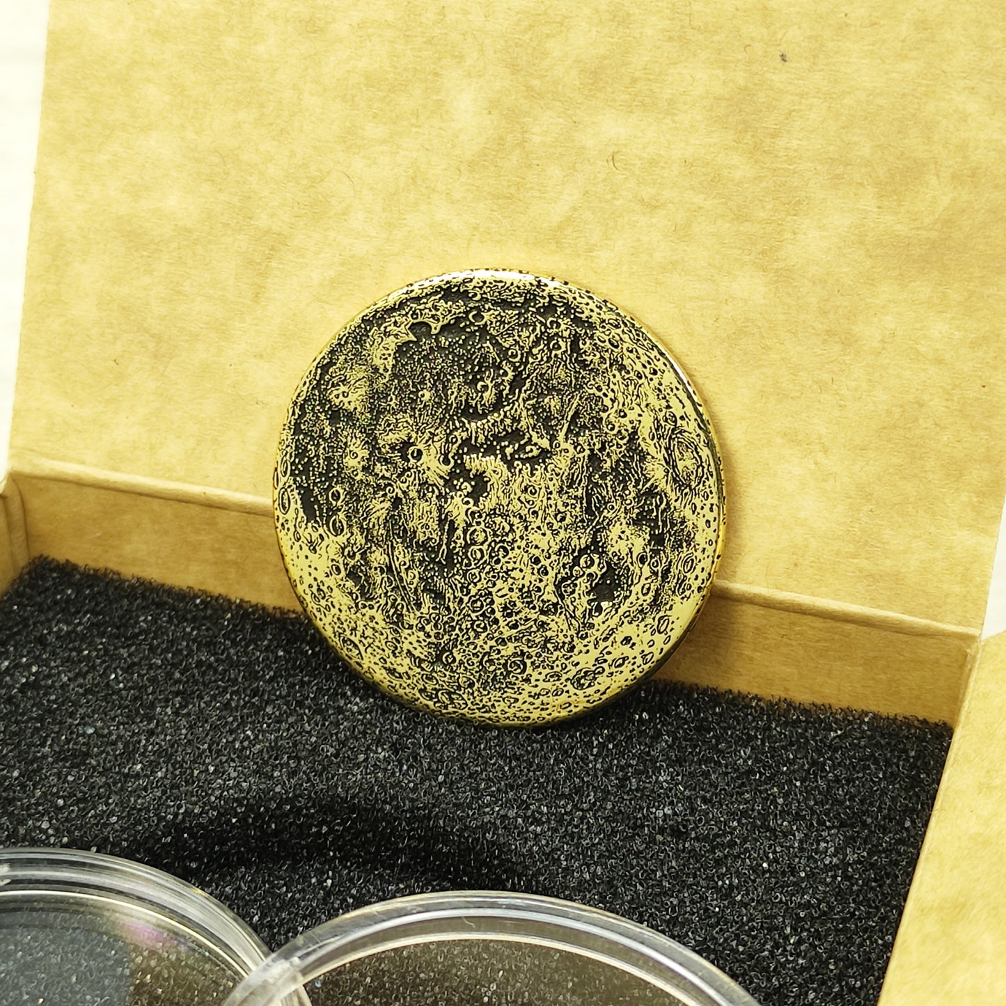 Brass "Moon" Coin with Realistic Relief – Collectible Coin with Customization
