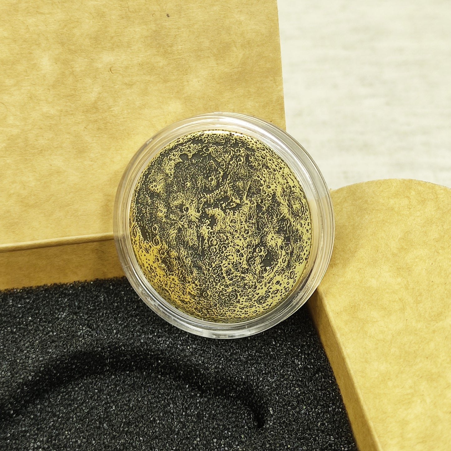 Brass "Moon" Coin with Realistic Relief – Collectible Coin with Customization