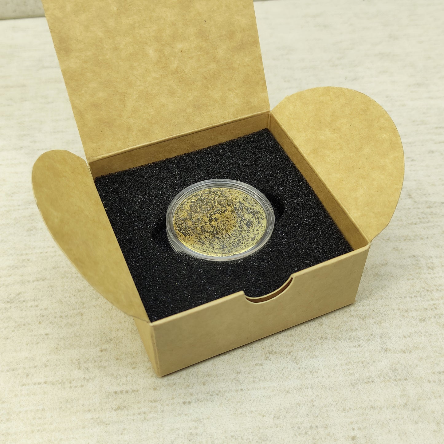 Brass "Moon" Coin with Realistic Relief – Collectible Coin with Customization