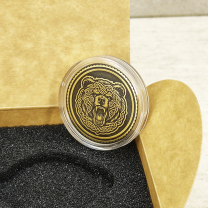 Brass "Bear" Coin in Nordic Style – Collectible Coin with Customization