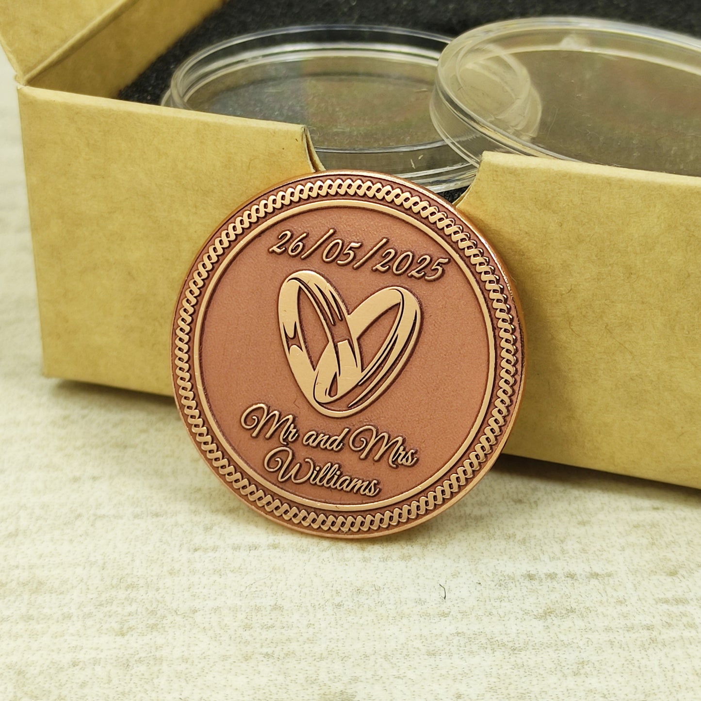 Personalized Copper Wedding Coin – Custom Anniversary and Wedding Gift