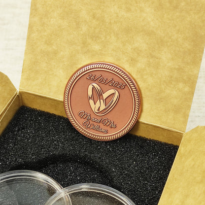 Personalized Copper Wedding Coin – Custom Anniversary and Wedding Gift