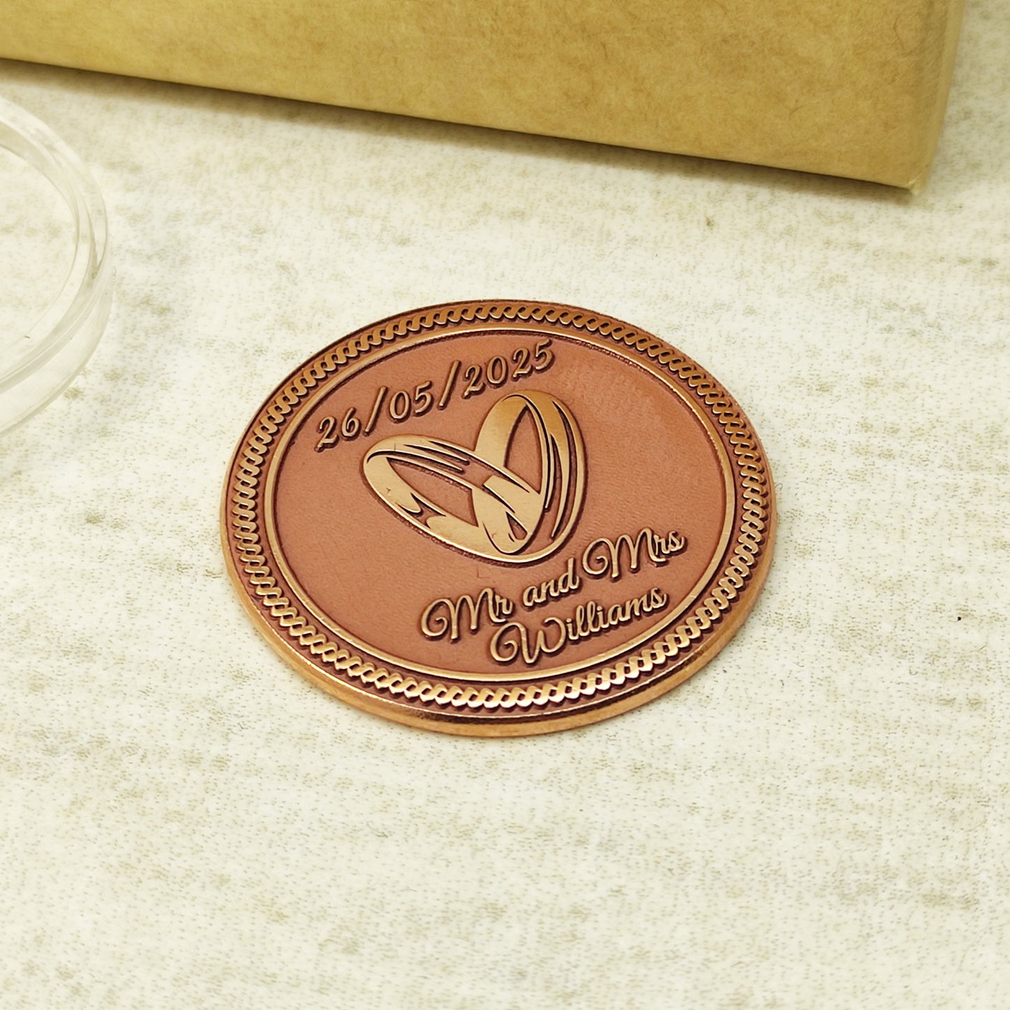 Personalized Copper Wedding Coin – Custom Anniversary and Wedding Gift