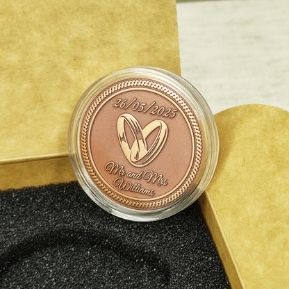 Personalized Copper Wedding Coin – Custom Anniversary and Wedding Gift