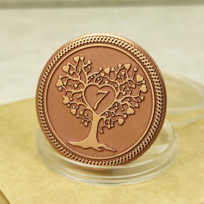 Personalized Copper Anniversary Coin for 7th, 9th, 22nd & 32nd Copper Wedding Anniversary — Custom Engraved Gift