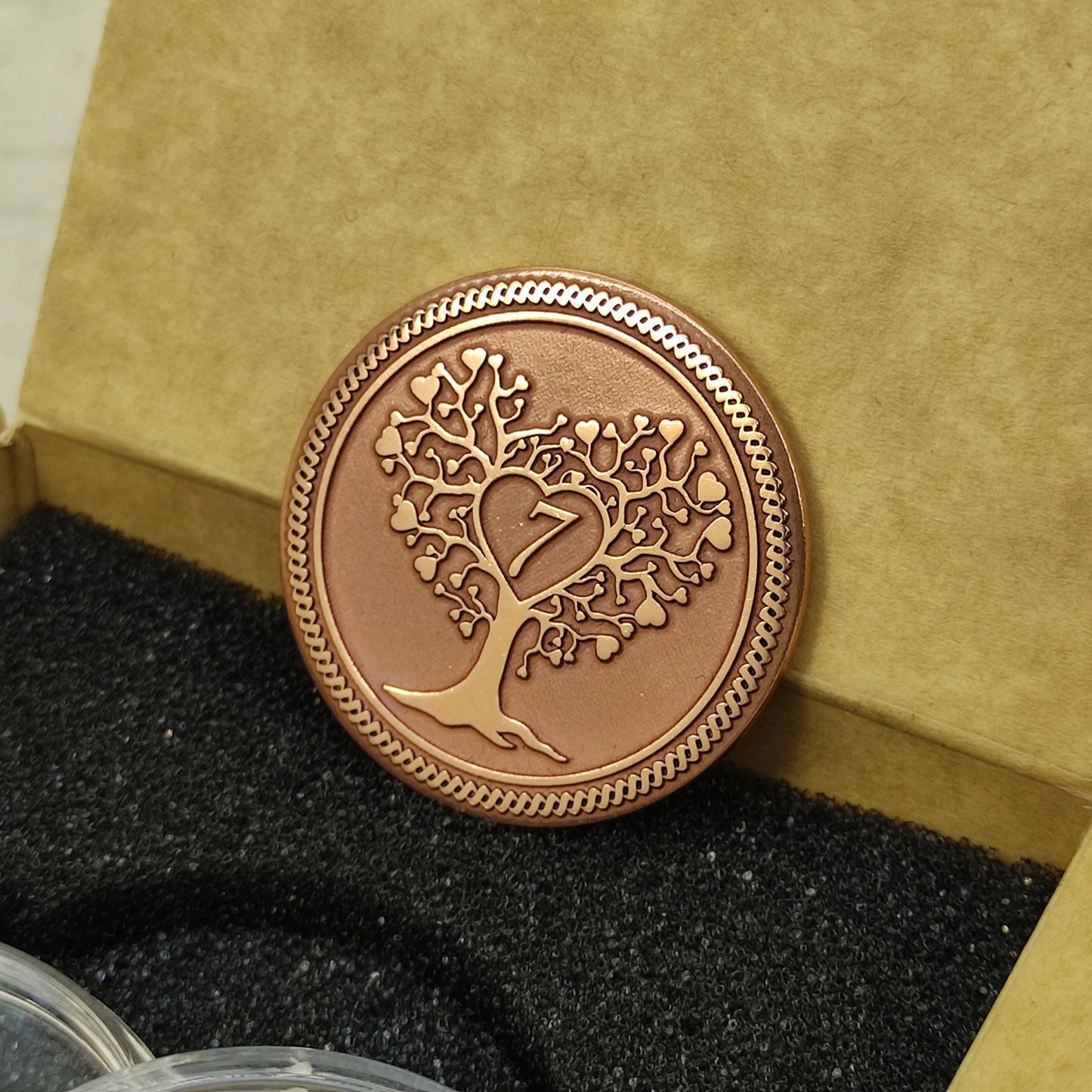 Personalized Copper Anniversary Coin for 7th, 9th, 22nd & 32nd Copper Wedding Anniversary — Custom Engraved Gift