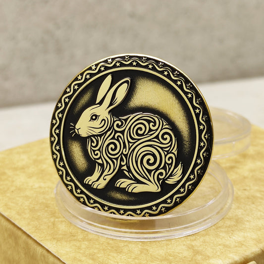 Brass Eastern Zodiac Coin — Year of the Rabbit. Personalized Gift Coin