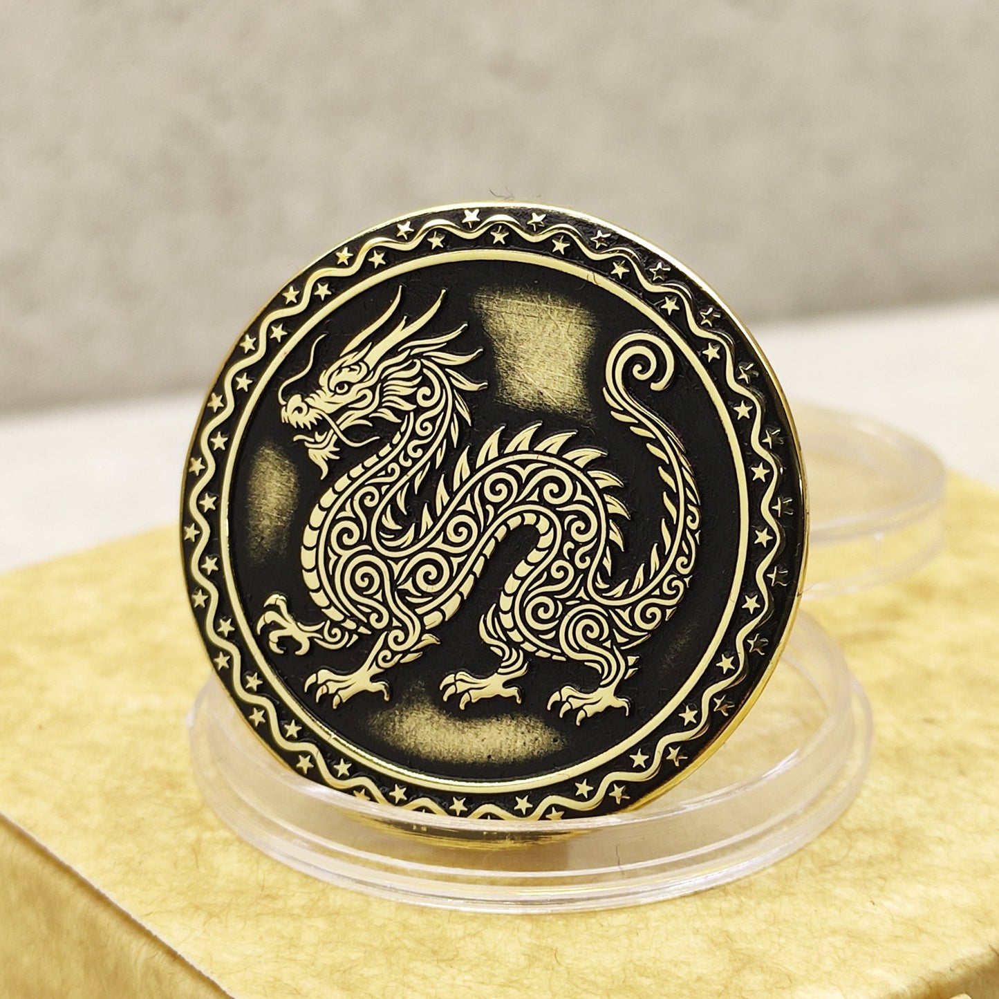 Brass Eastern Zodiac Coin — Year of the Dragon. Personalized Lucky Gift Coin