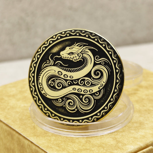 Brass Eastern Zodiac Coin — Year of the Snake. Personalized Wisdom Talisman
