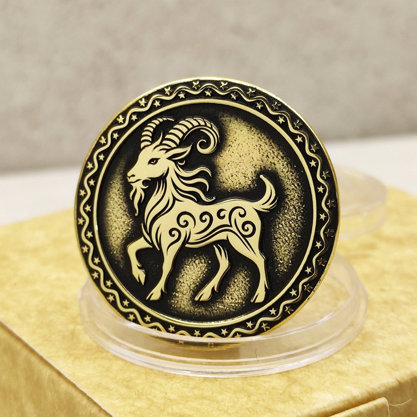 Brass Chinese Zodiac Coin – Year of the Goat Gift Coin with Custom Engraving and Personalization