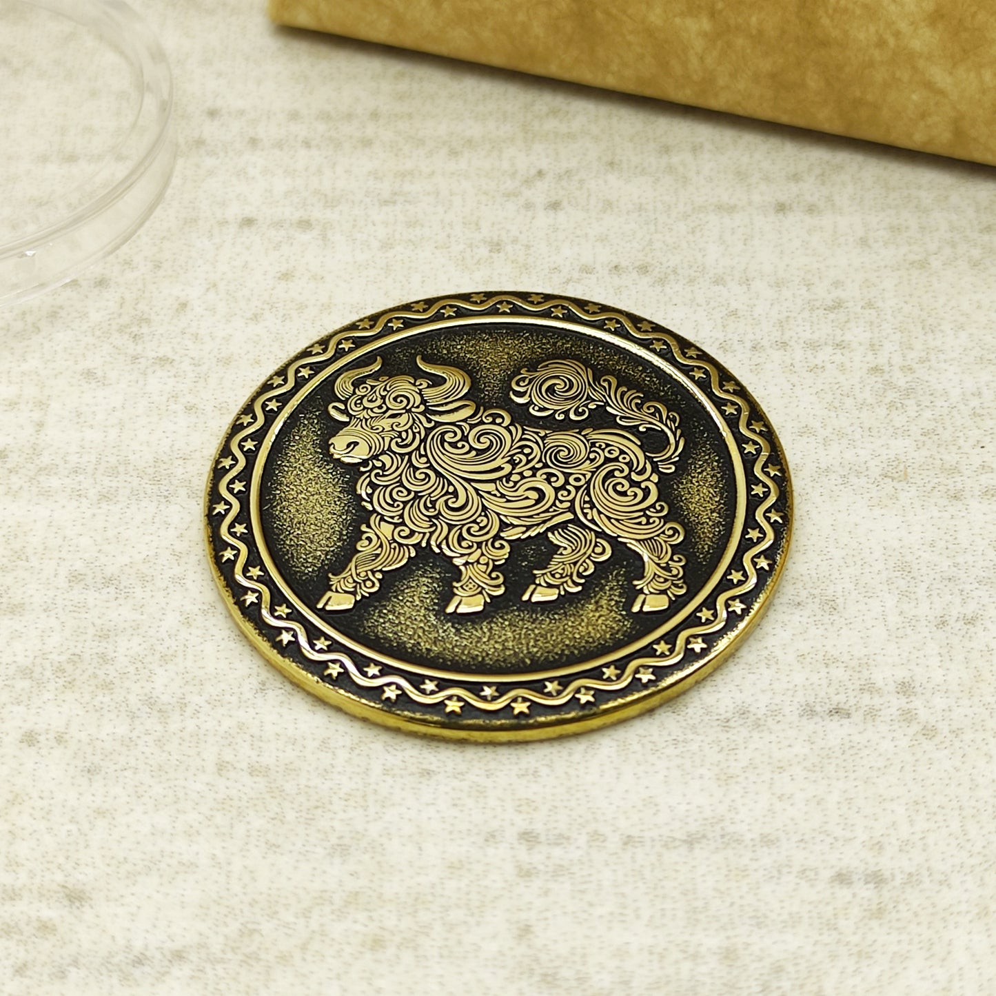 Brass Coin of the Eastern Zodiac — Year of the Ox with Personalization