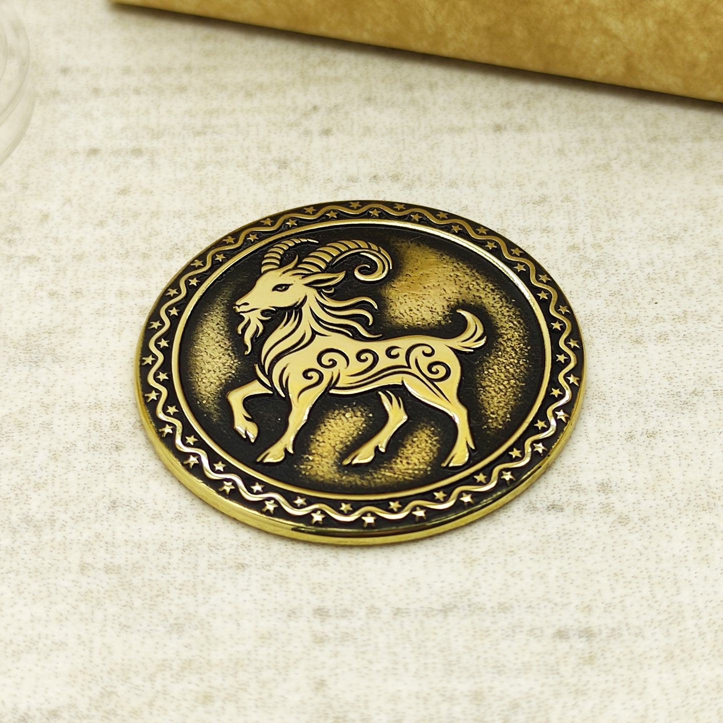 Brass Chinese Zodiac Coin – Year of the Goat Gift Coin with Custom Engraving and Personalization