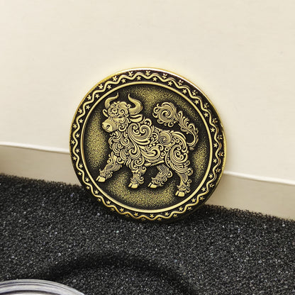 Brass Coin of the Eastern Zodiac — Year of the Ox with Personalization