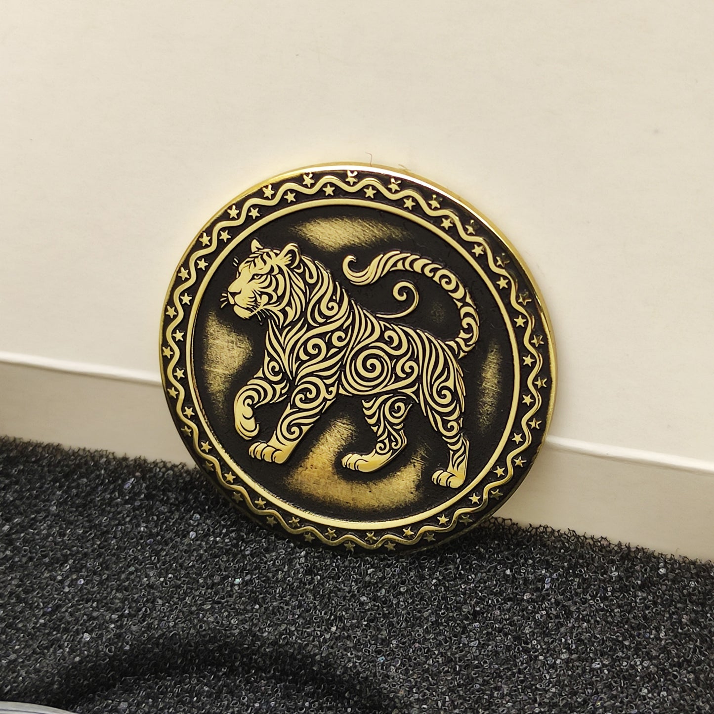 Brass Coin of the Eastern Zodiac — Year of the Tiger with Personalization
