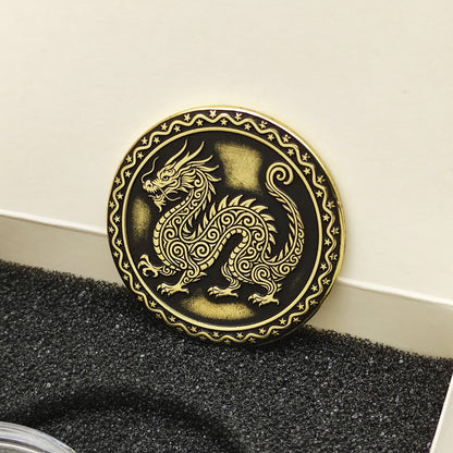 Brass Eastern Zodiac Coin — Year of the Dragon. Personalized Lucky Gift Coin
