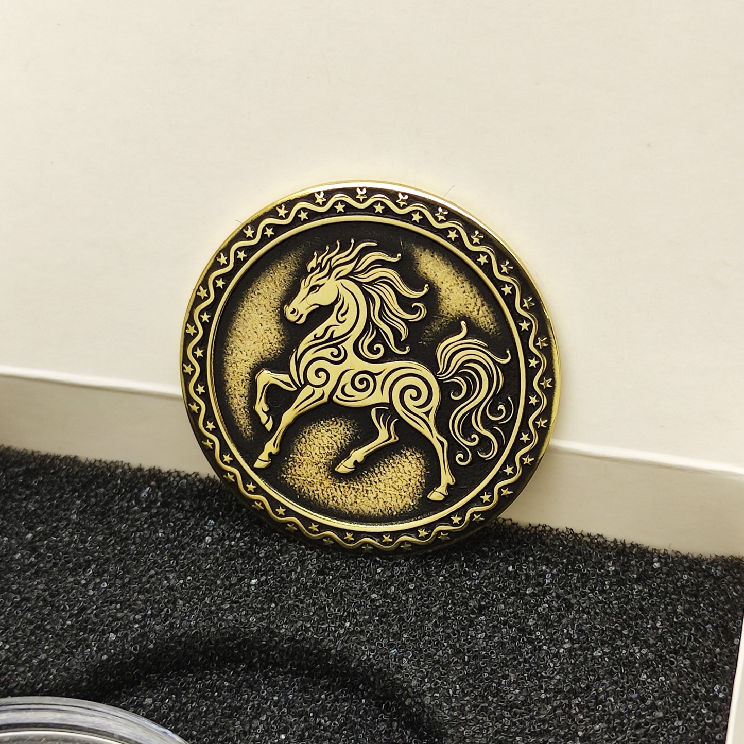Brass Zodiac Coin — Year of the Red Fire Horse with Personalization