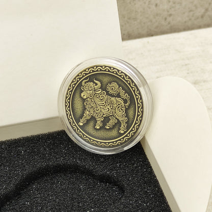 Brass Coin of the Eastern Zodiac — Year of the Ox with Personalization