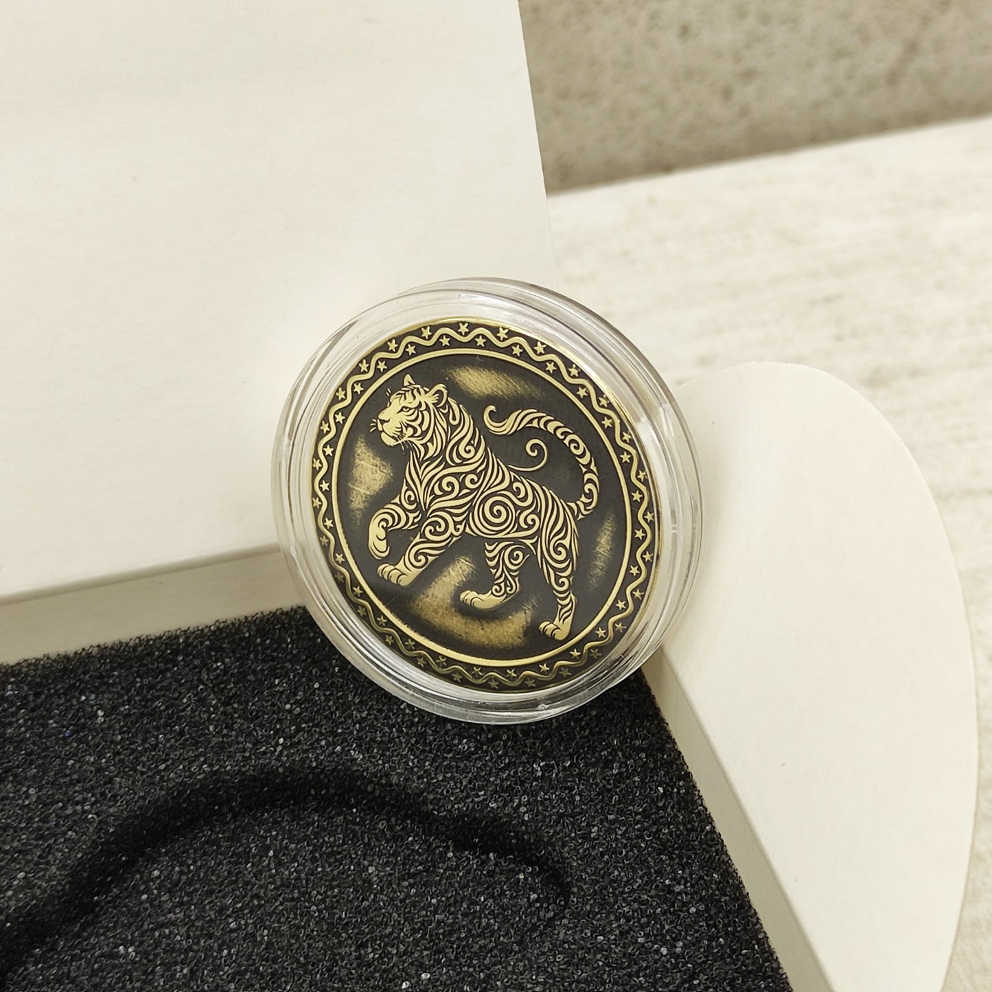 Brass Coin of the Eastern Zodiac — Year of the Tiger with Personalization