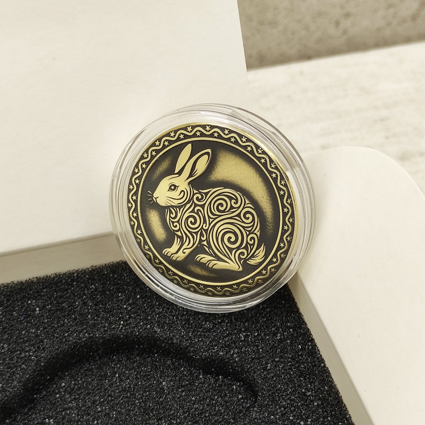 Brass Eastern Zodiac Coin — Year of the Rabbit. Personalized Gift Coin