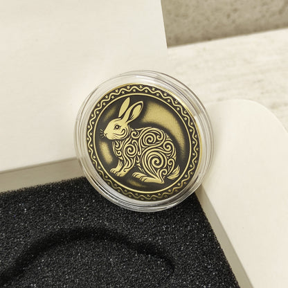 Brass Eastern Zodiac Coin — Year of the Rabbit. Personalized Gift Coin