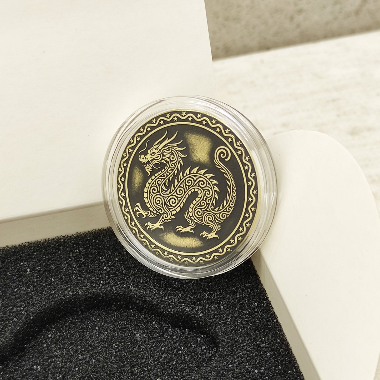Brass Eastern Zodiac Coin — Year of the Dragon. Personalized Lucky Gift Coin