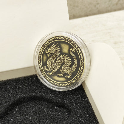 Brass Eastern Zodiac Coin — Year of the Dragon. Personalized Lucky Gift Coin