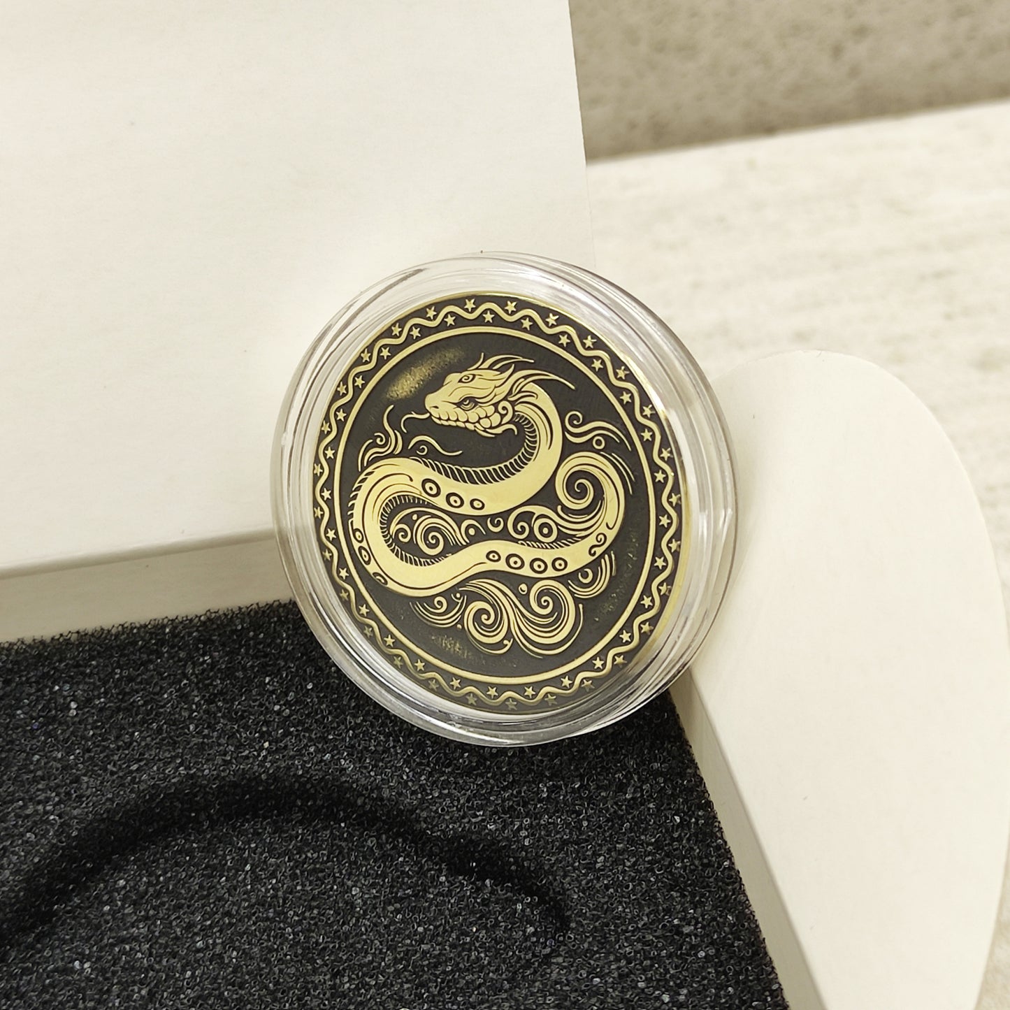 Brass Eastern Zodiac Coin — Year of the Snake. Personalized Wisdom Talisman