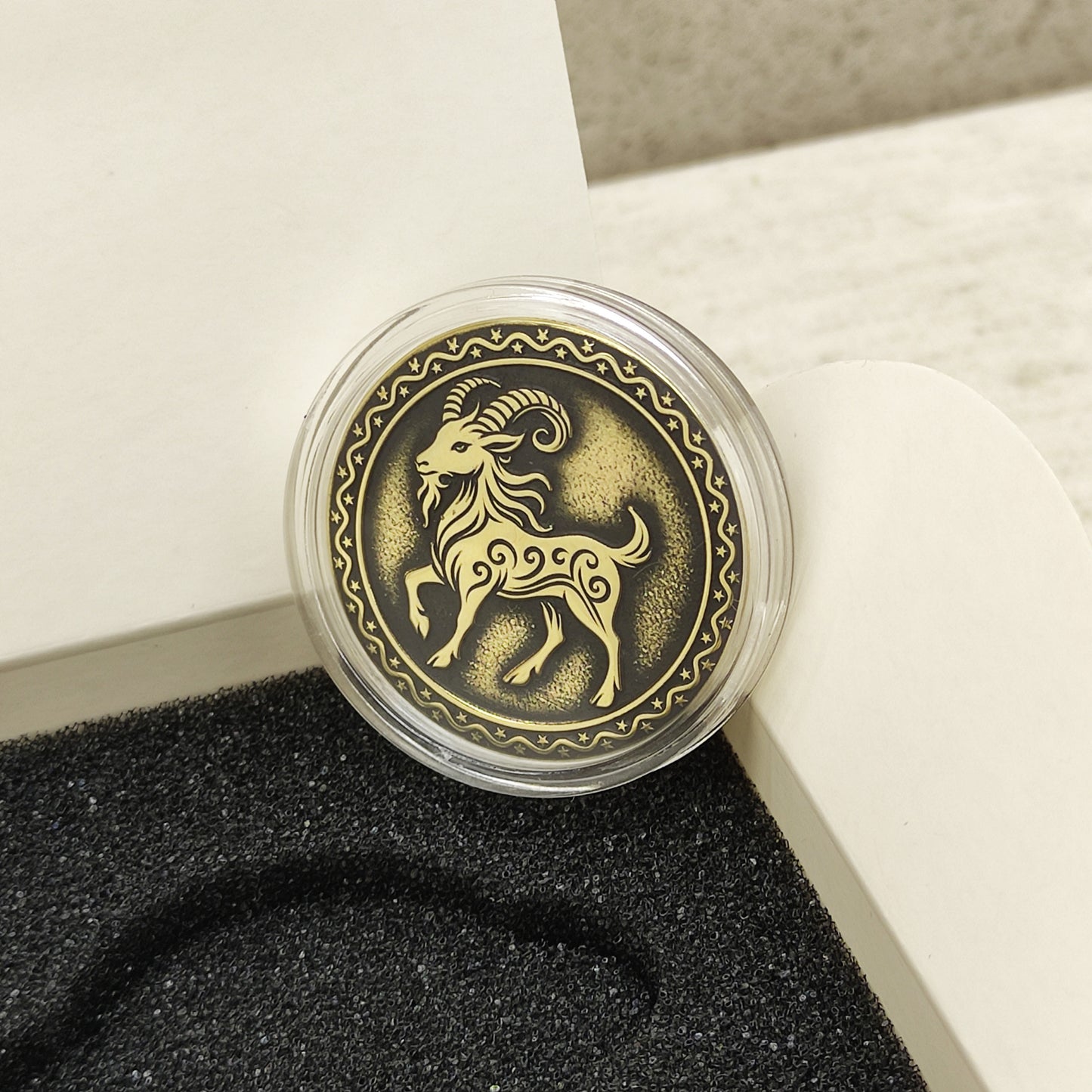 Brass Chinese Zodiac Coin – Year of the Goat Gift Coin with Custom Engraving and Personalization