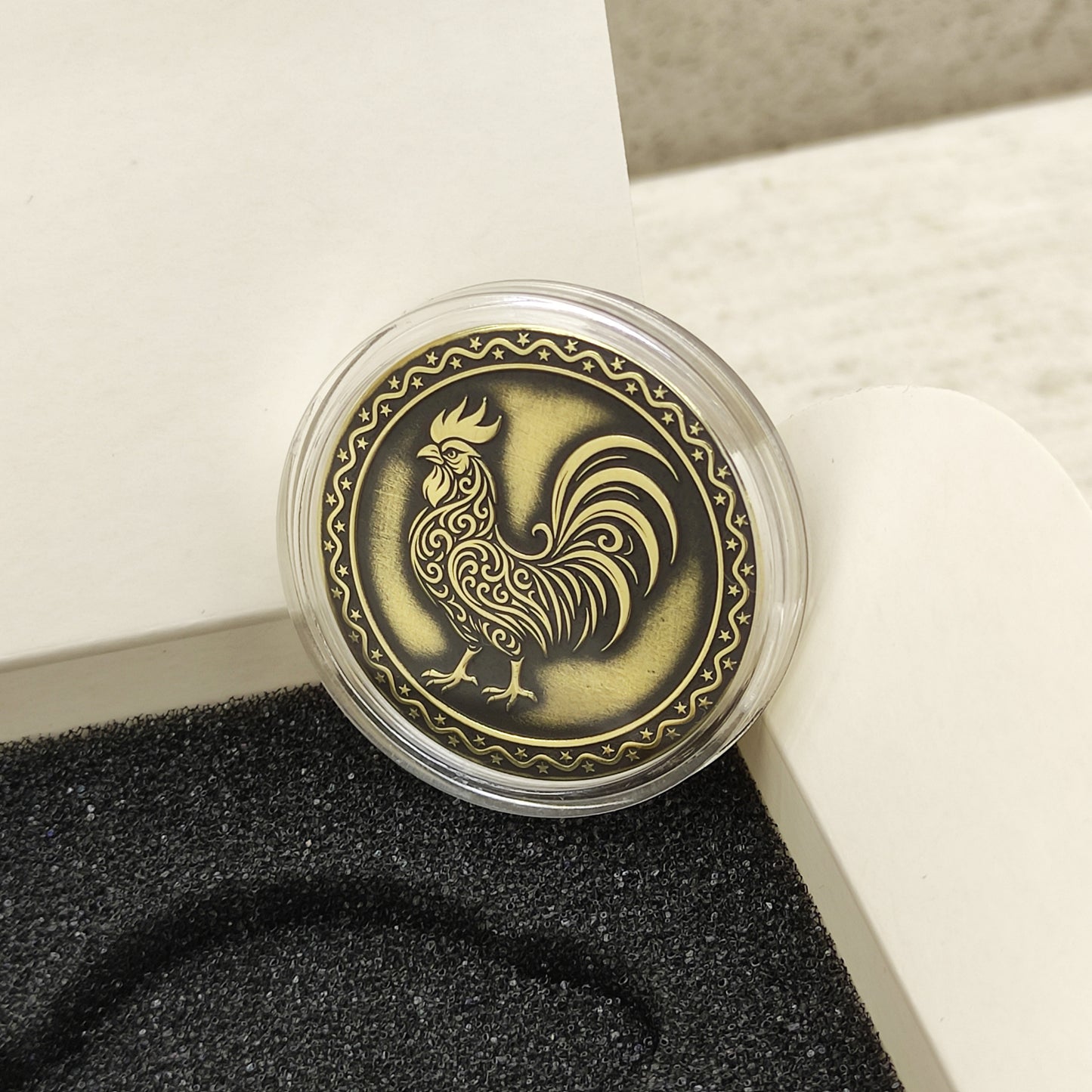 Brass Eastern Zodiac Coin — Year of the Rooster with Personalization