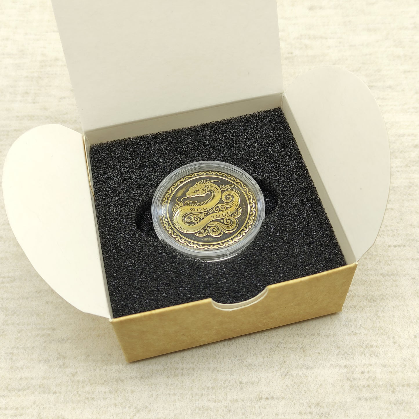 Brass Eastern Zodiac Coin — Year of the Snake. Personalized Wisdom Talisman