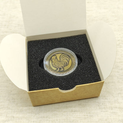 Brass Eastern Zodiac Coin — Year of the Rooster with Personalization