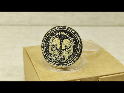 Brass Gemini Coin with Engraving and Personalization Option