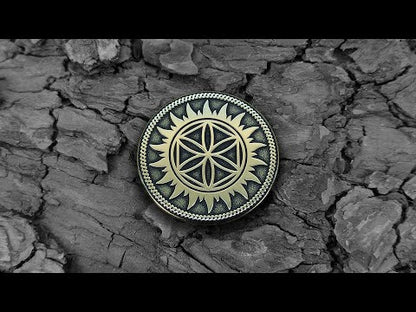 Personalized Brass Coin Perun Star – Slavic Protective Talisman with Custom Engraving